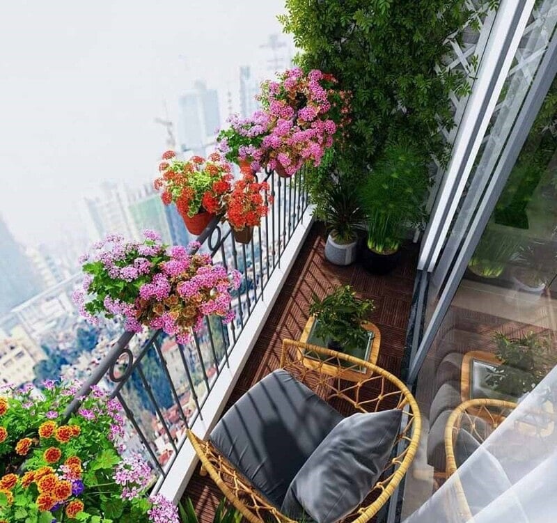 Các kiểu trang trí ban công đang hot năm nay